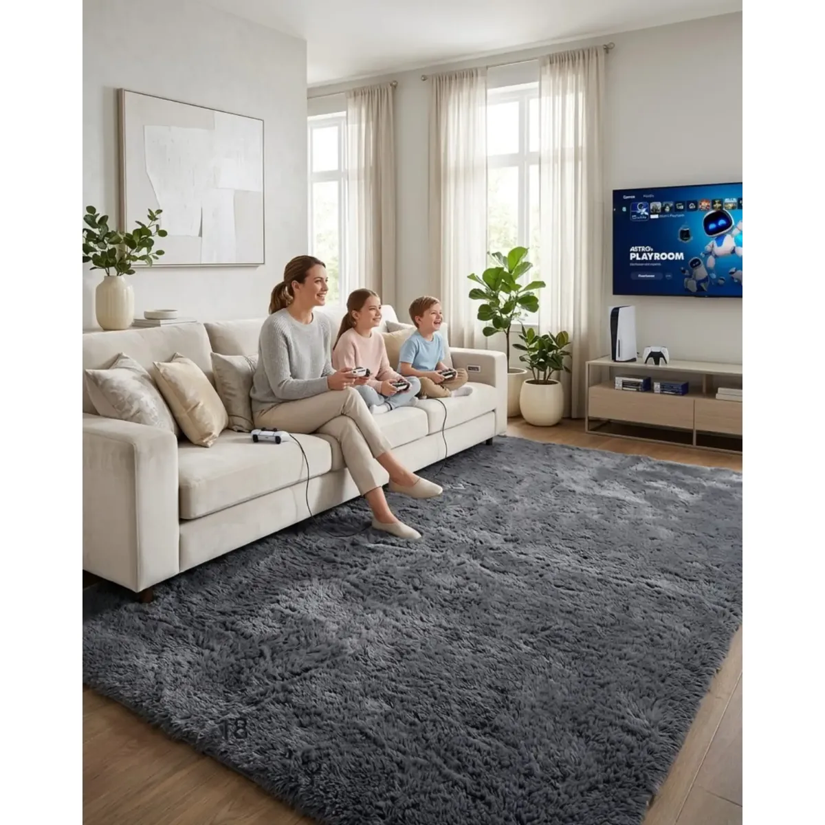 GENERICO - Alfombra Shaggy Peluda Extra Suave VERANO / INVIERNO 180 x 200 cm