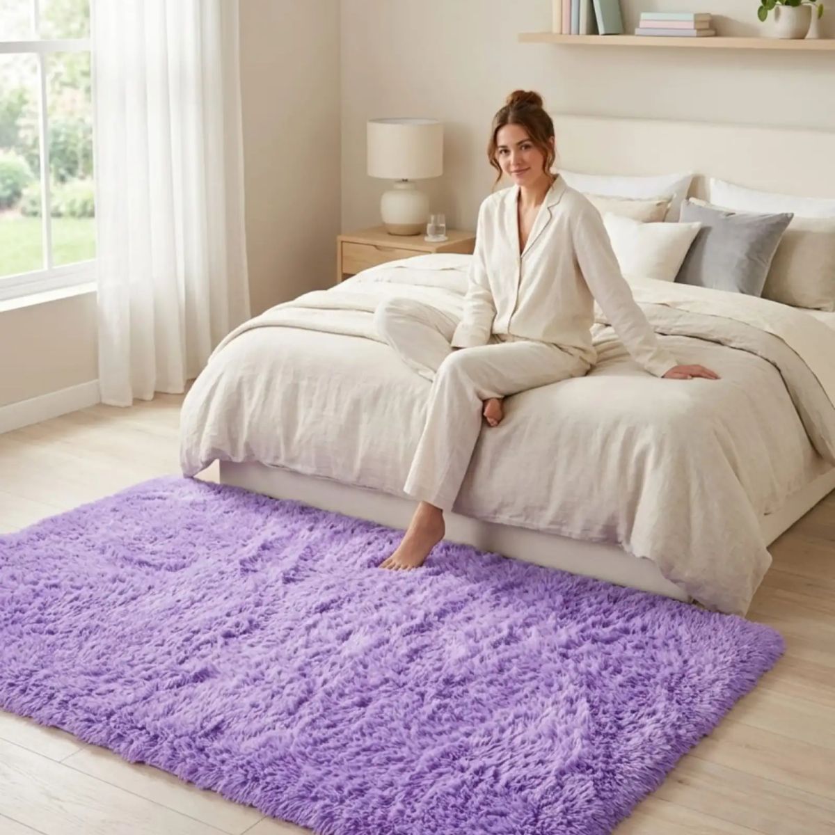 GENERICO - Alfombra Shaggy Peluda Extra Suave VERANO / INVIERNO 180 x 200 cm