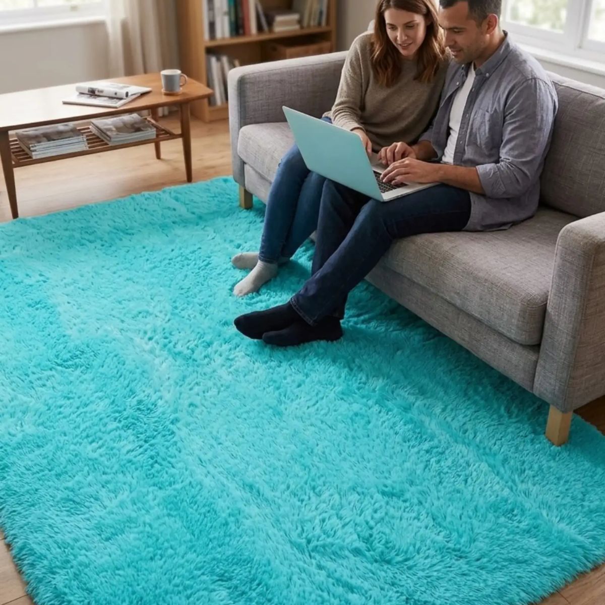 GENERICO - Alfombra Shaggy Peluda Extra Suave VERANO / INVIERNO 180 x 200 cm