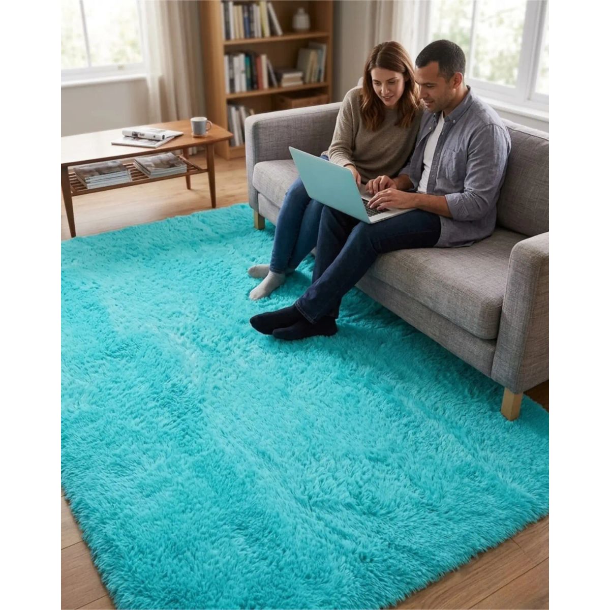 GENERICO - Alfombra Shaggy Peluda Extra Suave VERANO / INVIERNO 180 x 200 cm
