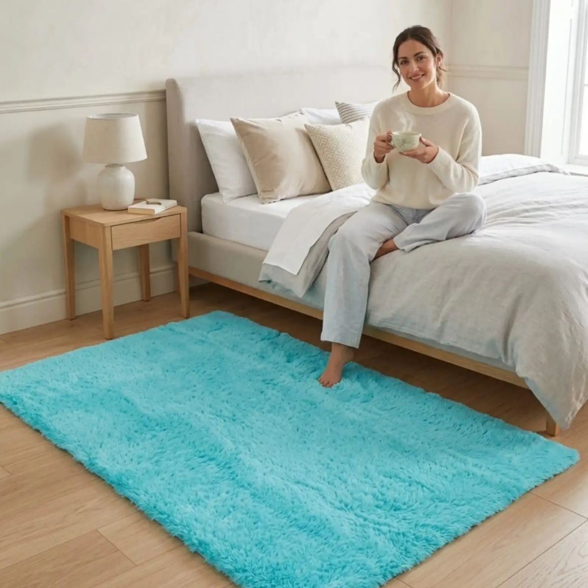 GENERICO - Alfombra Shaggy Peluda Extra Suave VERANO / INVIERNO 180 x 200 cm