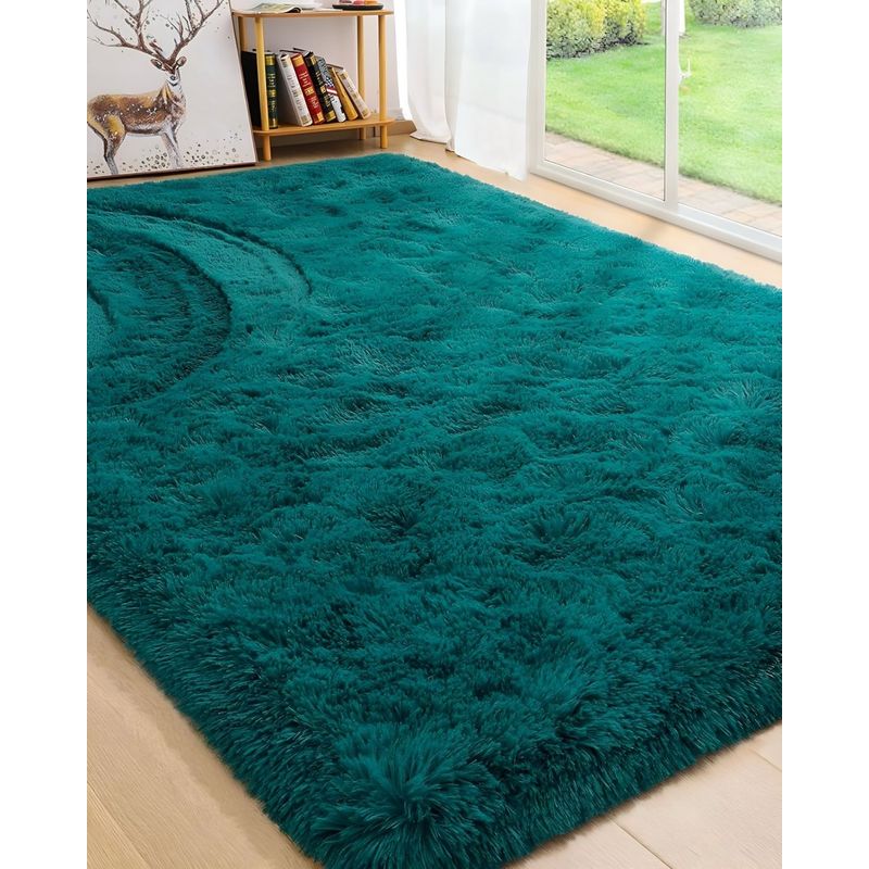 GENERICO - Alfombra peluda Suave 240 x 200 cm Primera Calidad Turquesa