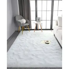 GENERICO - Alfombra peluda Suave 200 x 300 cm Primera Calidad Blanco