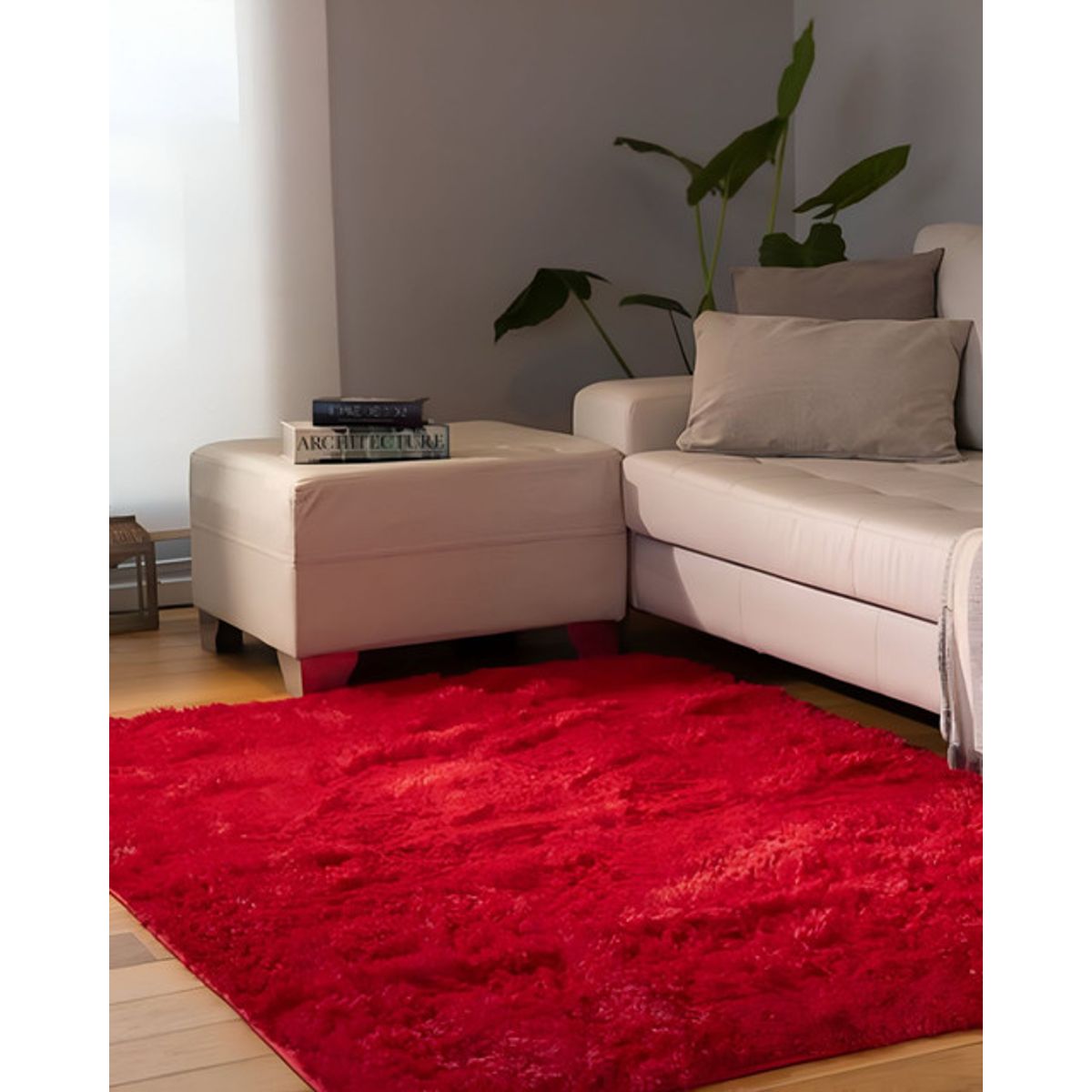 GENERICO - Alfombra Living y Dormitorio Suave 180 x 200 cm Primera Calidad Rojo