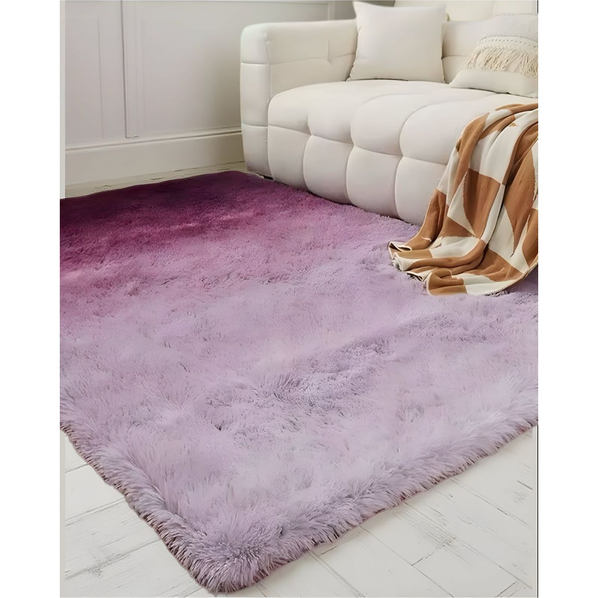 GENERICO - Alfombra Living y Dormitorio Suave 200 x 300 cm Primera Calidad Morado Jaspeado