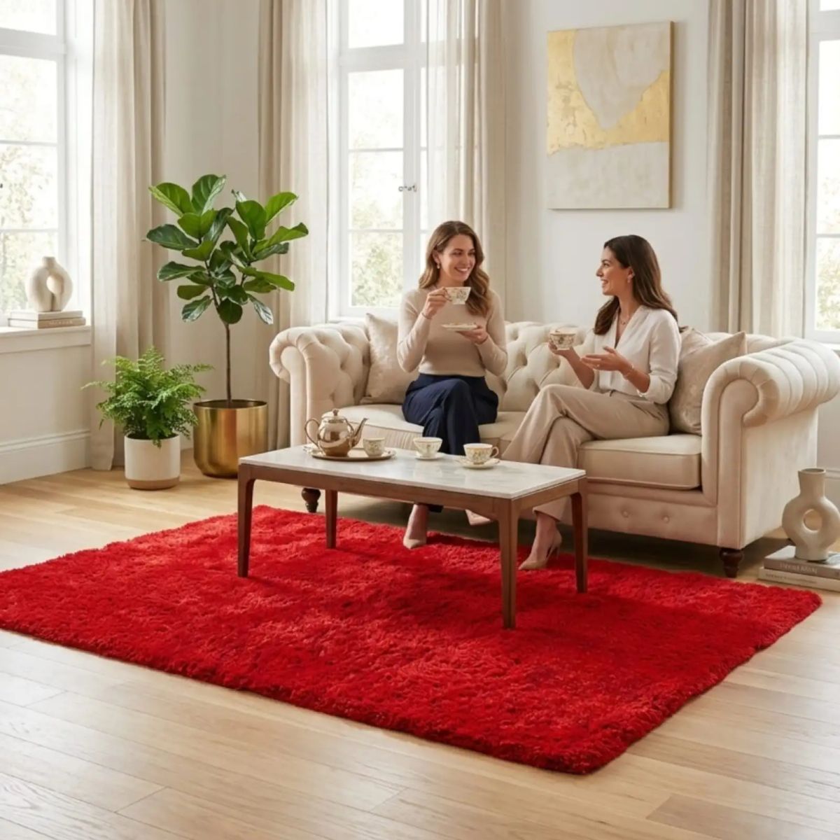GENERICO - Alfombra Shaggy Peluda Extra Suave VERANO / INVIERNO 180 x 200 cm