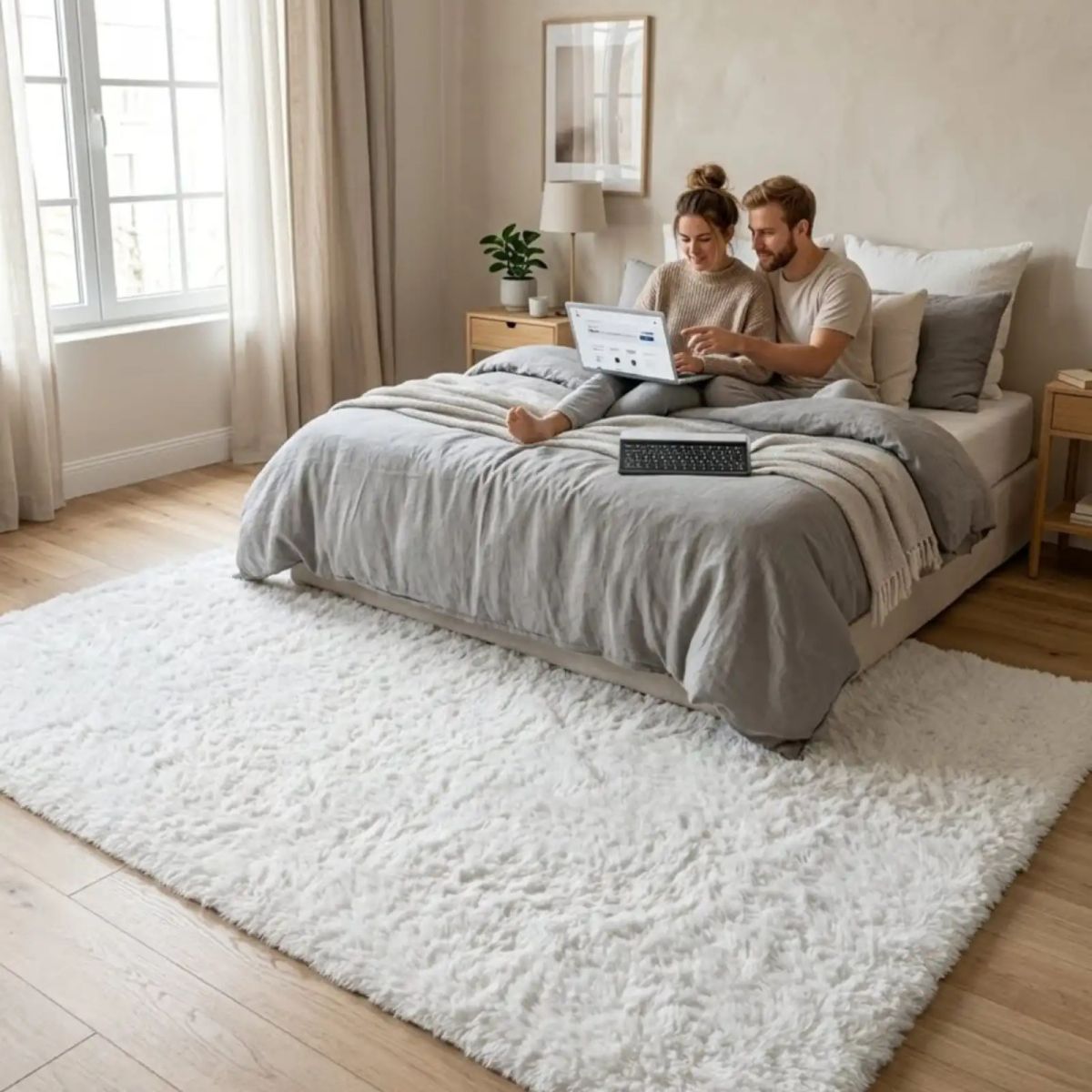GENERICO - Alfombra Shaggy Peluda Extra Suave VERANO / INVIERNO 180 x 200 cm