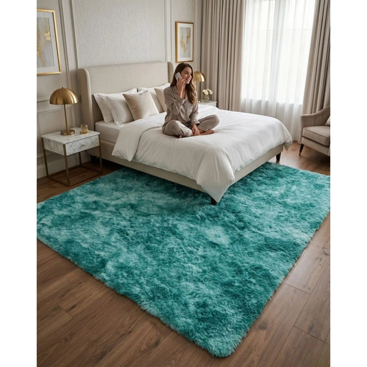 GENERICO - Alfombra Shaggy Peluda Extra Suave VERANO / INVIERNO 240 x 200 cm