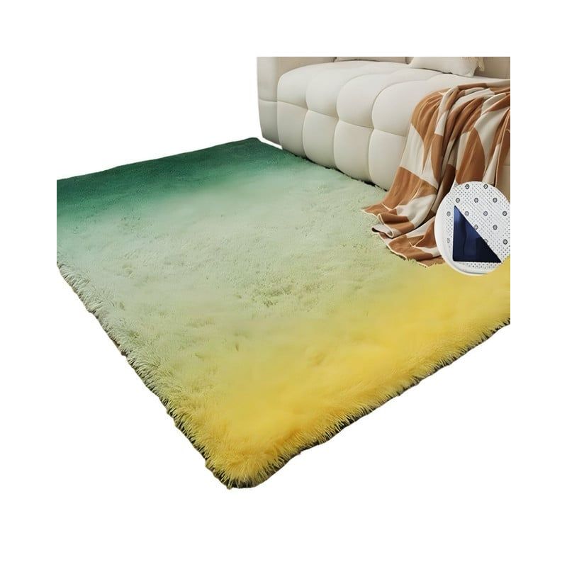 GENERICO - Alfombra Living Dormitorio Suave 240 x 200 cm Verde Jaspeado