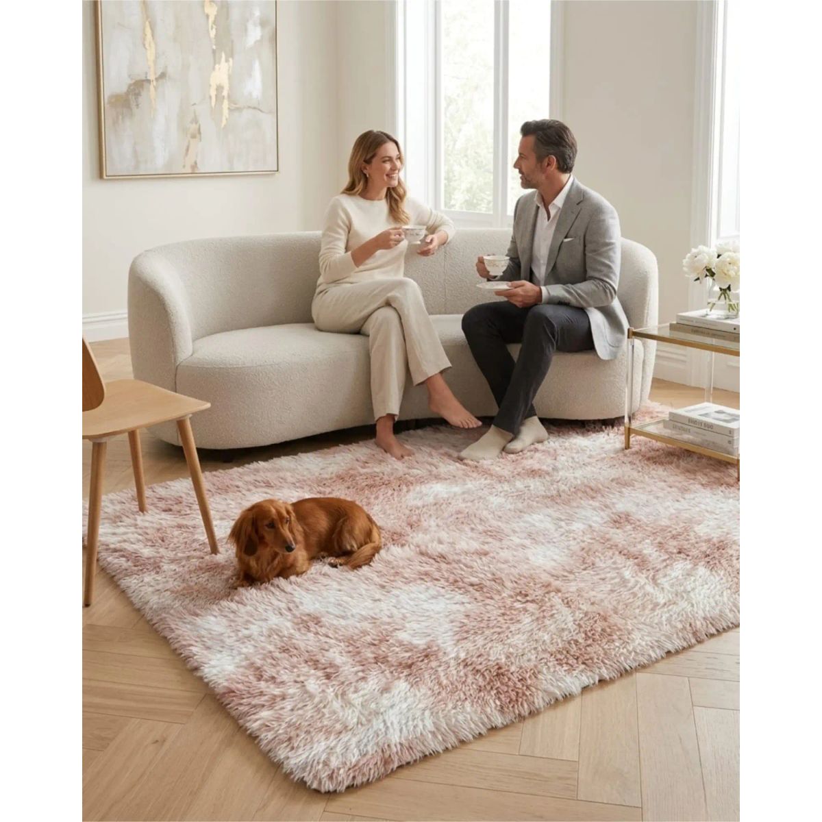 GENERICO - Alfombra Shaggy Peluda Extra Suave VERANO / INVIERNO 240 x 200 cm