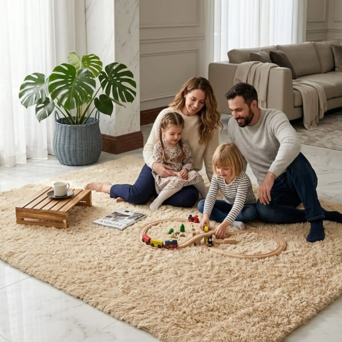 GENERICO - Alfombra Shaggy Peluda Extra Suave VERANO / INVIERNO 180 x 200 cm