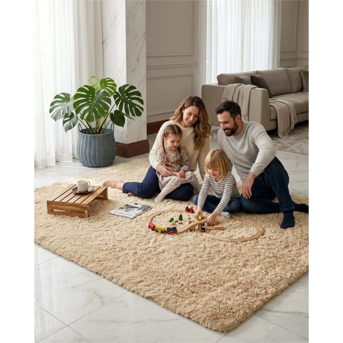 GENERICO - Alfombra Shaggy Peluda Extra Suave VERANO / INVIERNO 180 x 200 cm