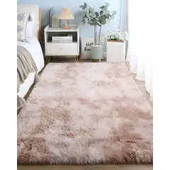 GENERICO - Alfombra Living y Dormitorio Suave 240 x 200 cm Primera Calidad Beige Jaspeado