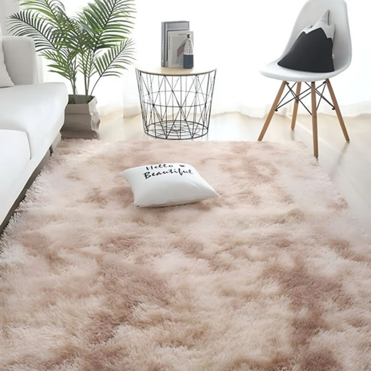 GENERICO - Alfombra Living y Dormitorio Suave 200 x 300 cm Primera Calidad Beige Jaspeado