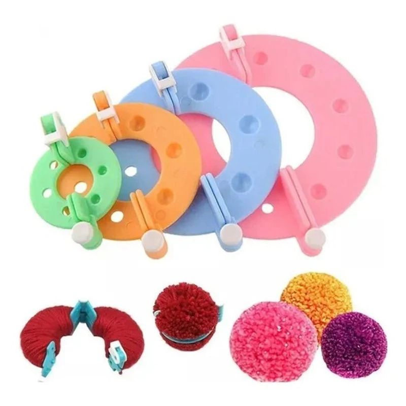 PURYCREA - Set De 4 Pomponeras Pompom Maker