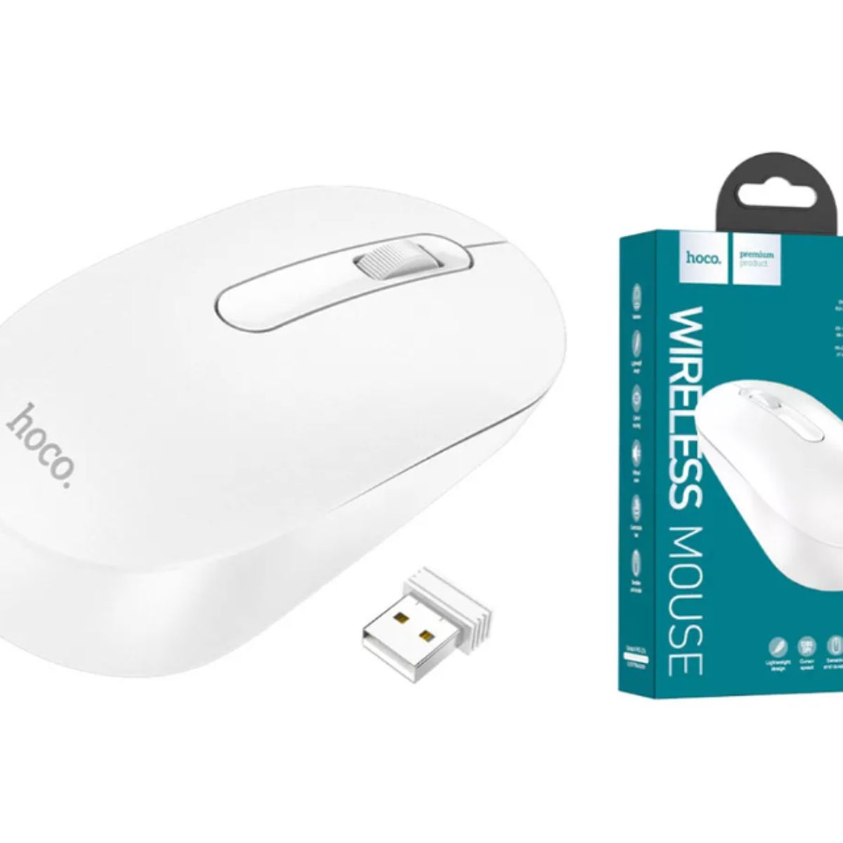 HOCO - Mouse Inalámbrico Platinum Hoco Gm14 24g Blanco