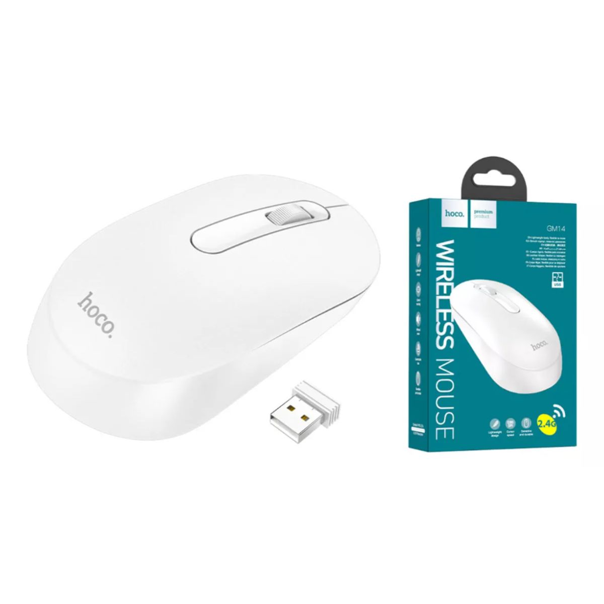 HOCO - Mouse Inalámbrico Platinum Hoco Gm14 24g Blanco