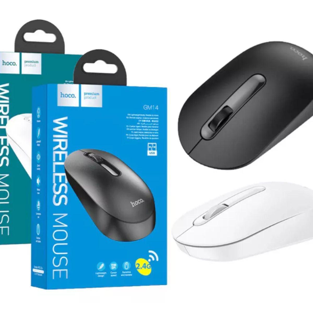 HOCO - Mouse Inalámbrico Platinum Hoco Gm14 24g Blanco