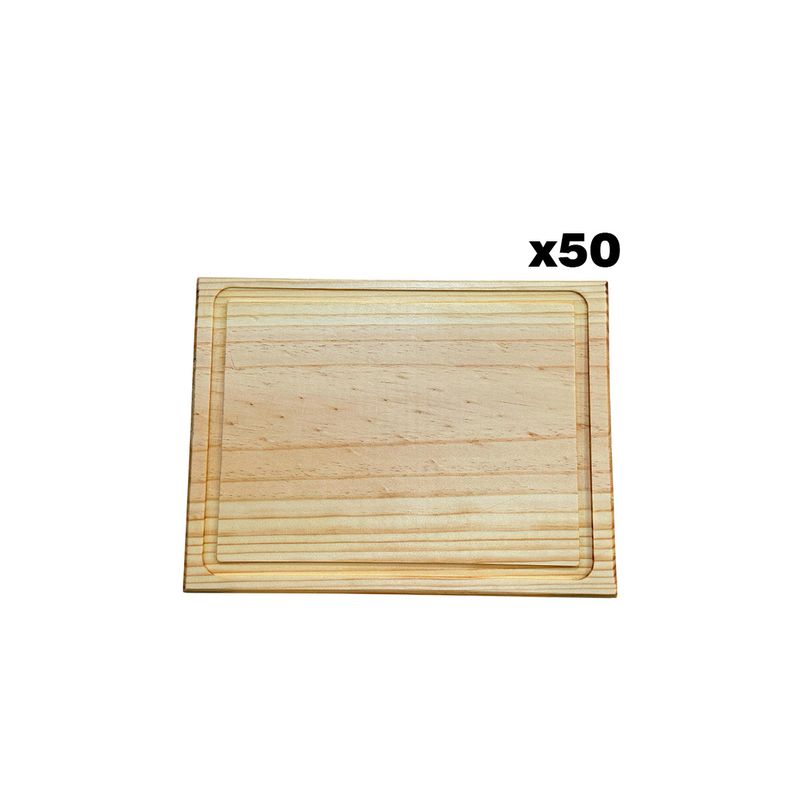 GENERICO - Pack De 50 Tablas O Plato Rectangular Modelo4, 30x22