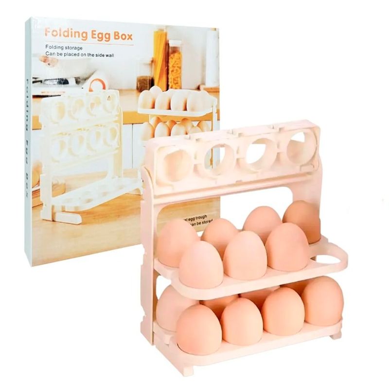 GENERICO - Estante Organizador Almacenamiento De Huevos Plegable De 3 Niveles