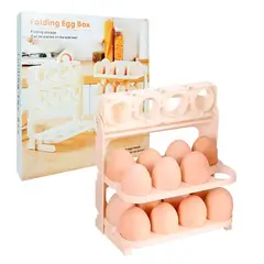 GENERICO - Estante Organizador Almacenamiento De Huevos Plegable De 3 Niveles