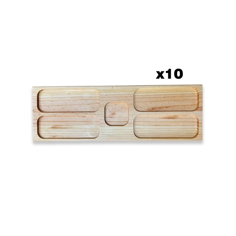 GENERICO - pack 10 Tabla De Picoteo Rectangular Modelo1 70x23x2 Cm