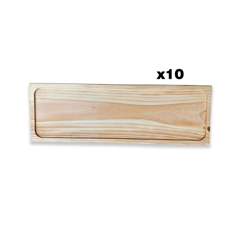GENERICO - pack de 10 Tabla De Picoteo Rectangular Modelo3 70x23x2 Cm