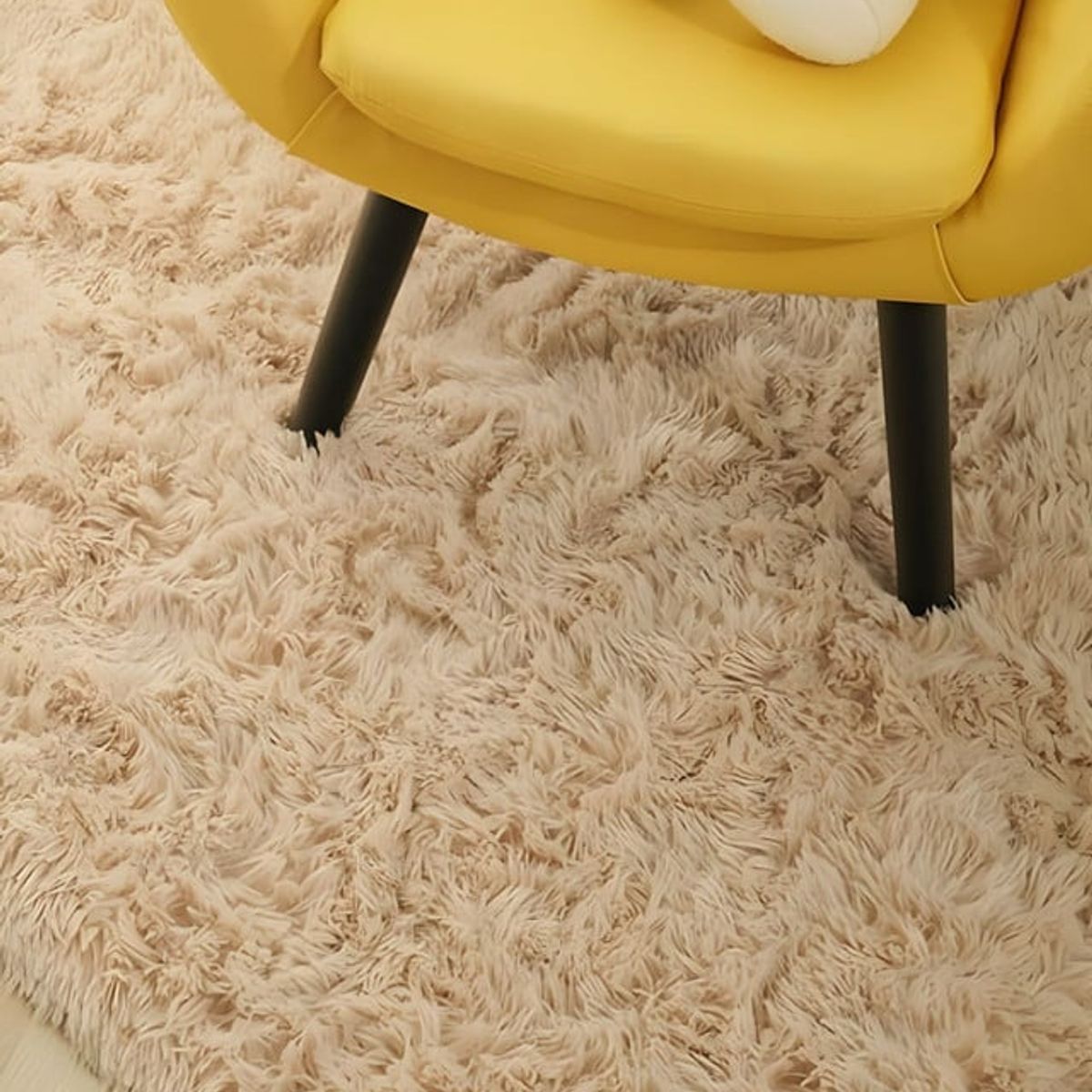 GENERICO - Alfombra peluda Suave 240 x 200 cm Primera Calidad Beige