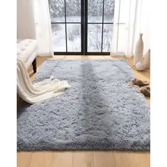 GENERICO - Alfombra peluda Suave 240 x 200 cm Primera Calidad Gris