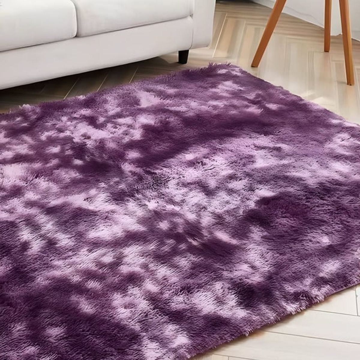 GENERICO - Alfombra peluda Suave 180 x 200 cm Primera Calidad Violeta