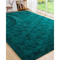 Alfombra peluda Suave 240 x 200 cm Primera Calidad Turquesa