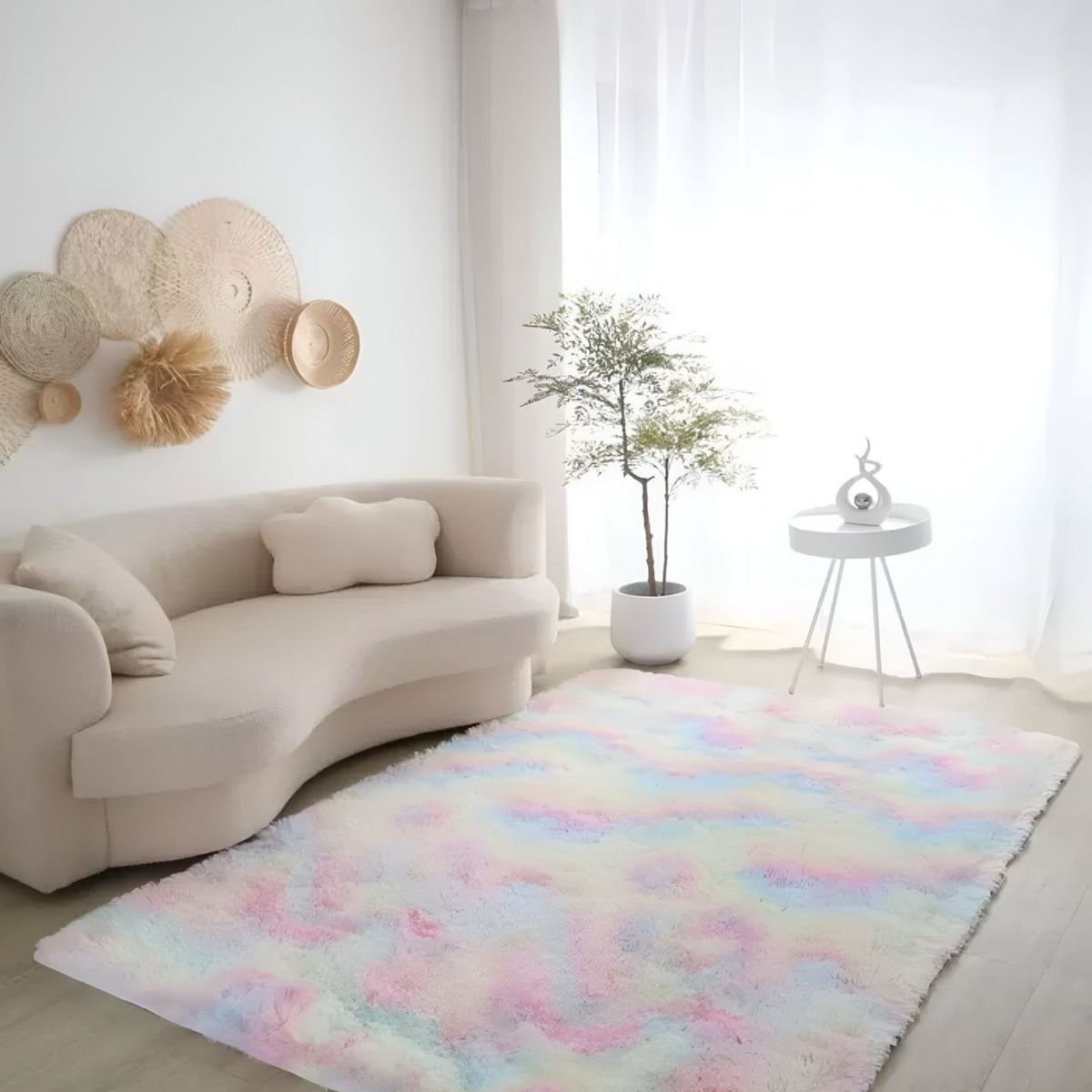 GENERICO - Alfombra peluda Suave 240 x 200 cm Primera Calidad COLOR UNICORNIO