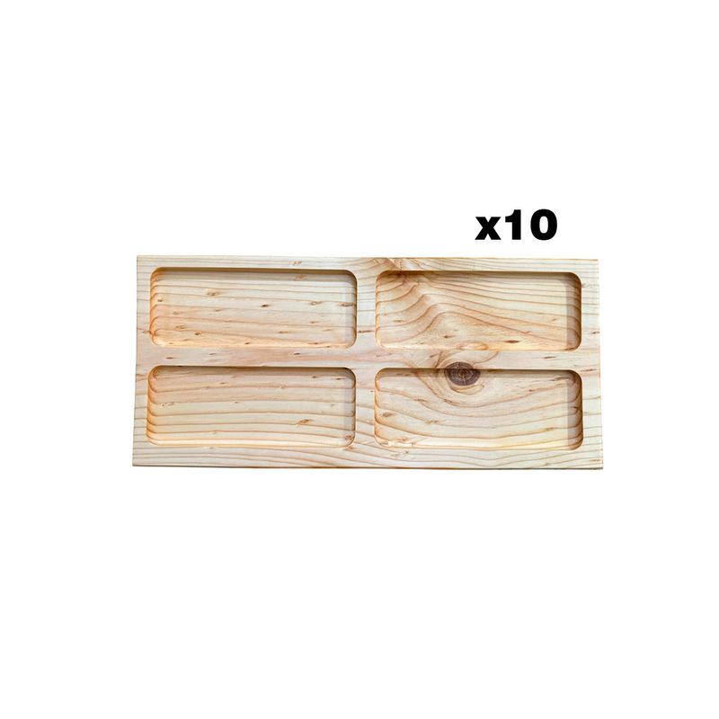 GENERICO - pack de 10 Tabla De Picoteo,picadillo O Cocktail  Mod 2,  50x23x2 Cm
