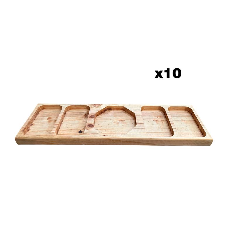 GENERICO - pack de 10 Tabla De Picoteo, Picadillo O Cocktail Mod2,  80x23x4 Cm