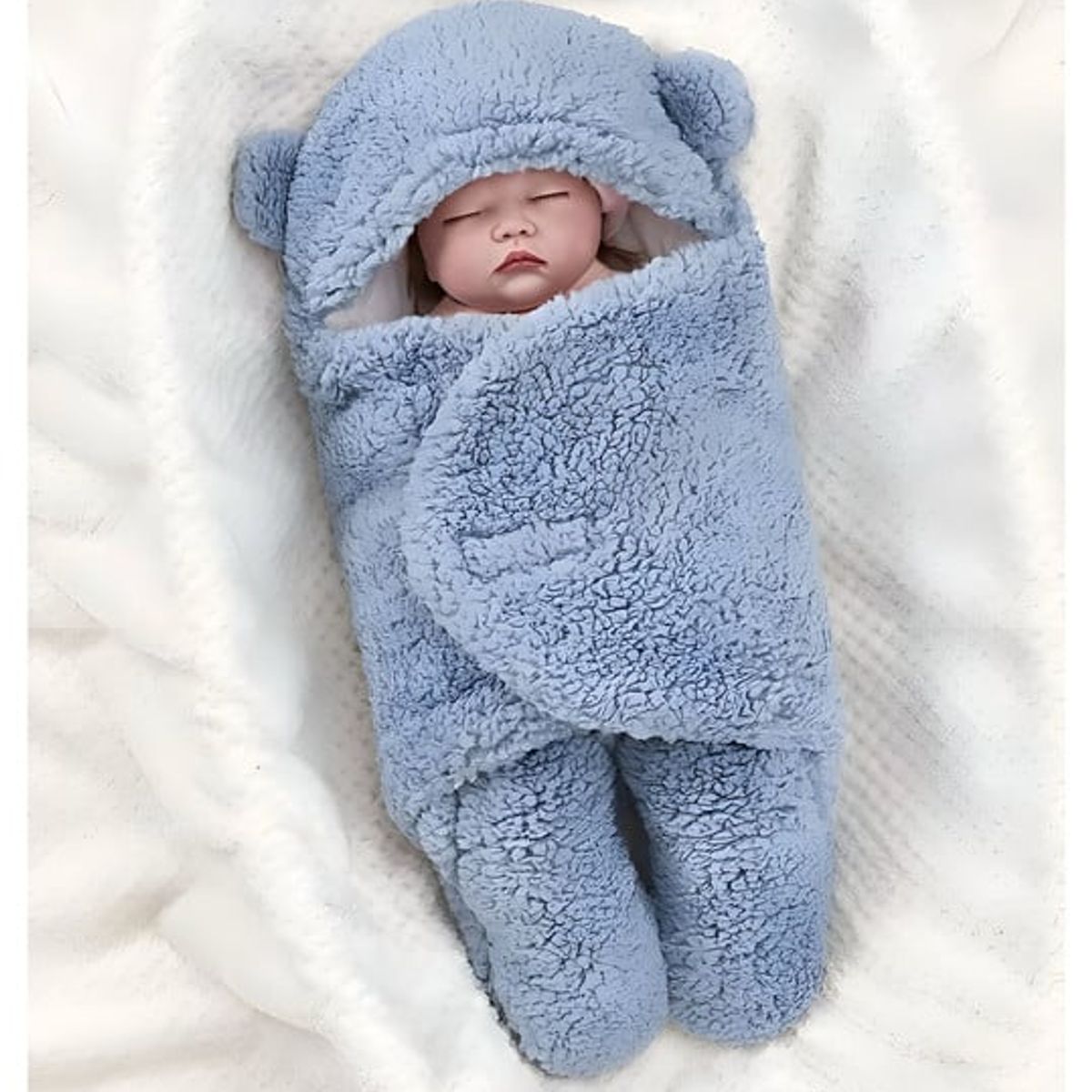 GENERICO - FRAZADA MANTA BEBÉ DE OSO COBERTOR AZUL