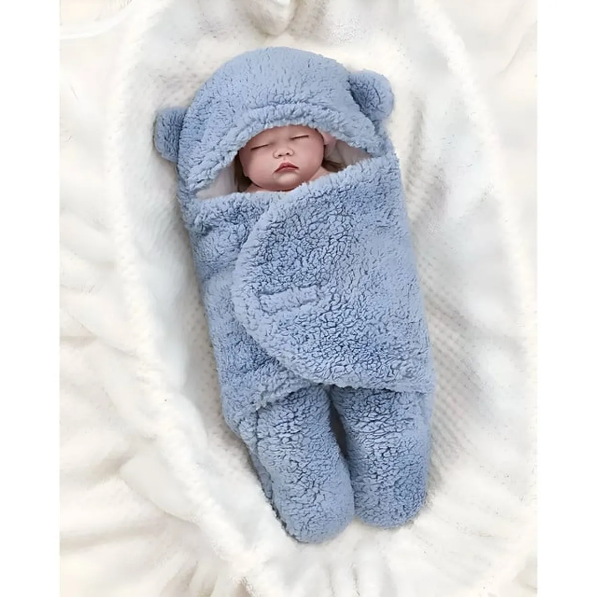 GENERICO - FRAZADA MANTA BEBÉ DE OSO COBERTOR AZUL