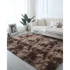 GENERICO - Alfombra Living Dormitorio Suave 240 x 200 cm Café Jaspeado