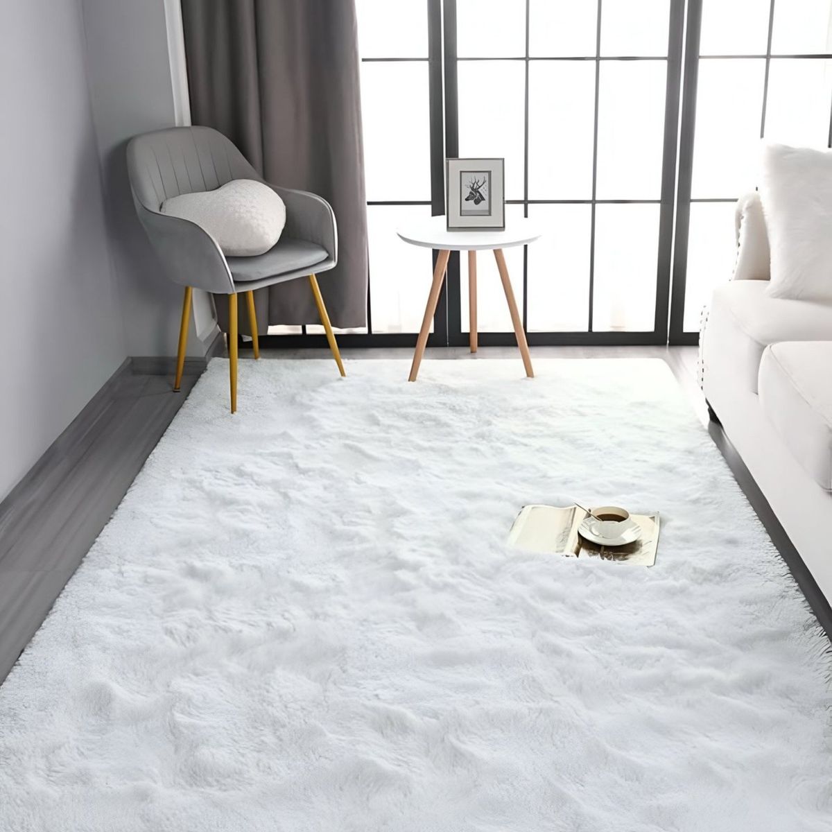 GENERICO - Alfombra Living Dormitorio Suave 240 x 200 cm Blanco