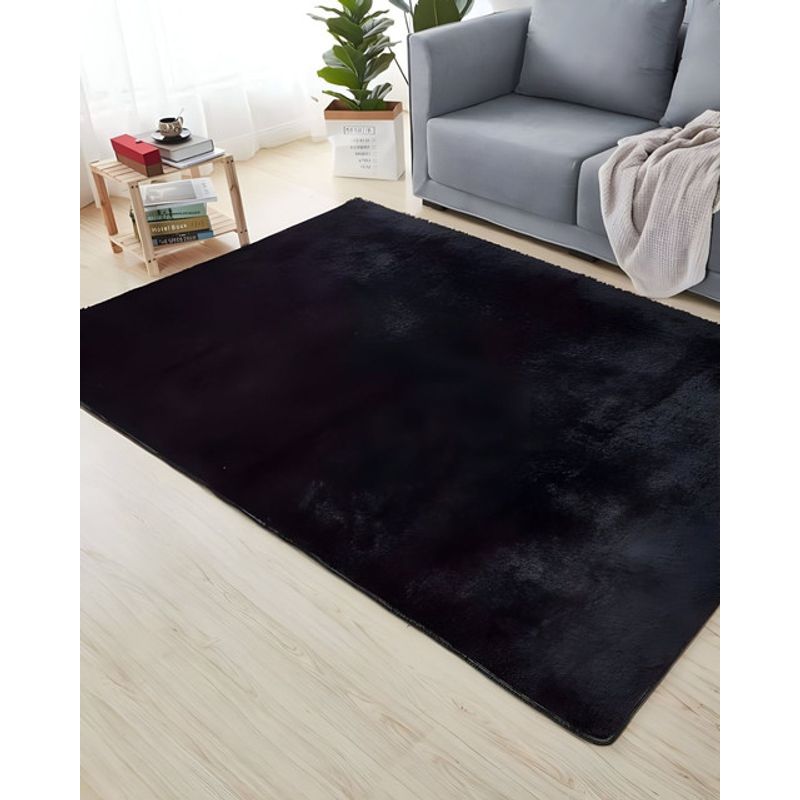 GENERICO - Alfombra Living Dormitorio Suave 240 x 200 cm Negro