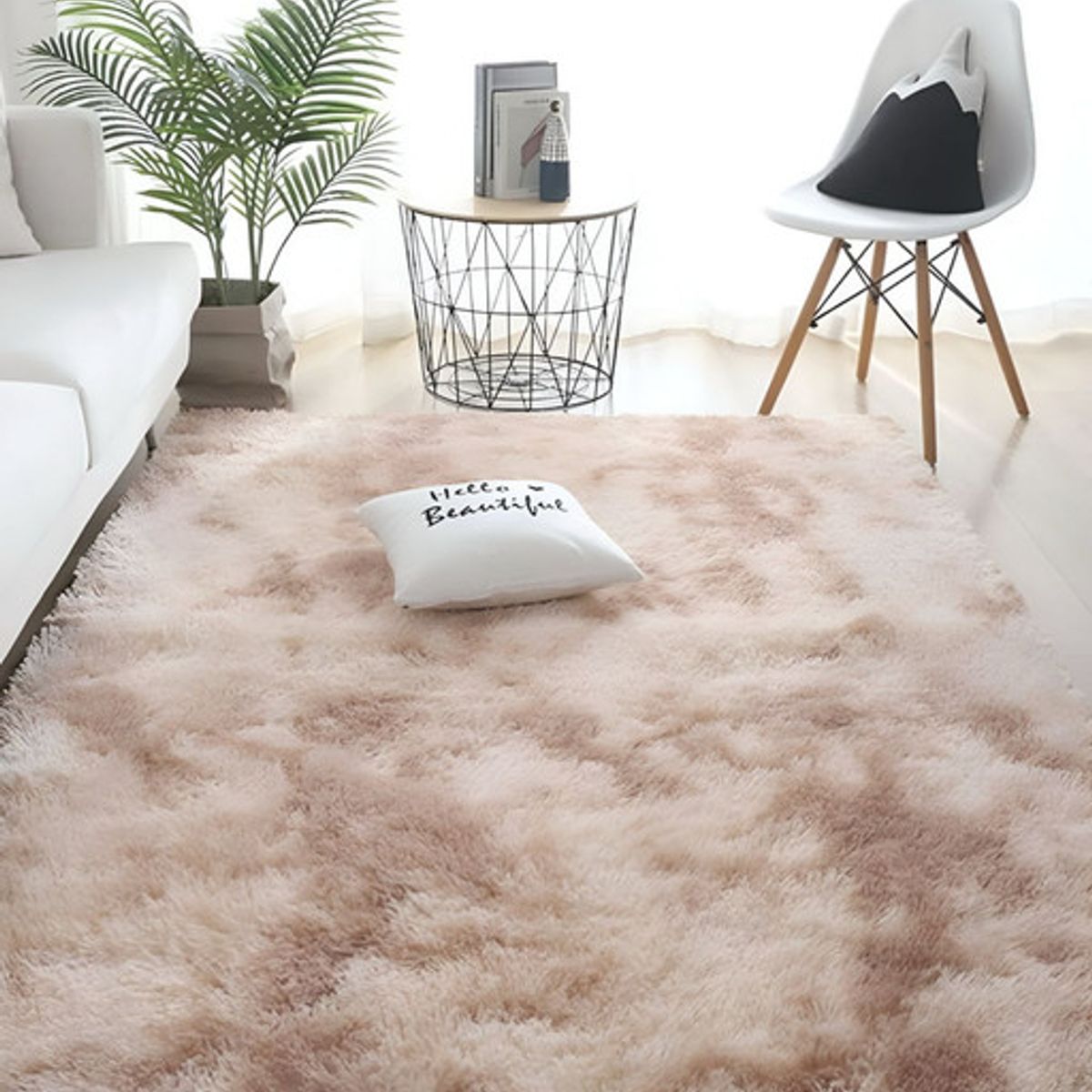 GENERICO - Alfombra Living Dormitorio Suave 240 x 200 cm Beige Jaspeado