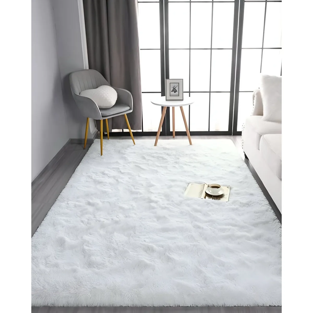 GENERICO - Alfombra Living Dormitorio Suave 200 x 300 cm Blanco