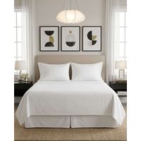 JUEGO DE SABANAS DE 200 HILOS 2 PLAZAS BLANCO