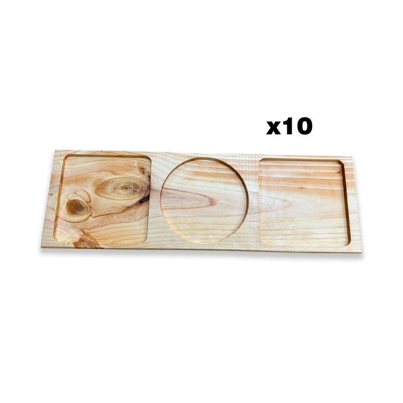 GENERICO - pack de 10 Tabla De Picoteo, Picadillo O Cocktail  Modelo2,  70x23x2 Cm