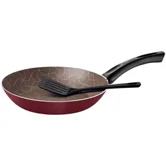 TRAMONTINA - Sartén Paris en Aluminio con Revestimiento Interno y Externo con Antiadherente Starflon Max Rojo con Espátula de Nylon 30 cm 2,5 L