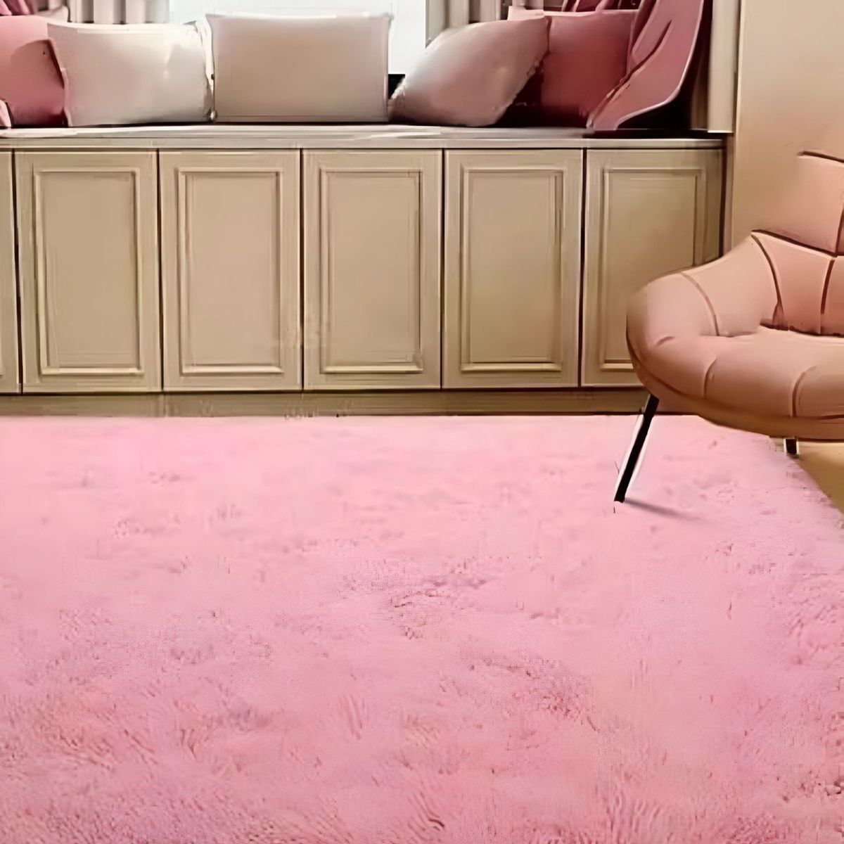 GENERICO - Alfombra peluda Suave 180 x 200 cm Primera Calidad Rosa