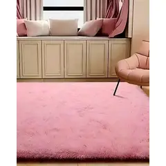 GENERICO - Alfombra peluda Suave 180 x 200 cm Primera Calidad Rosa