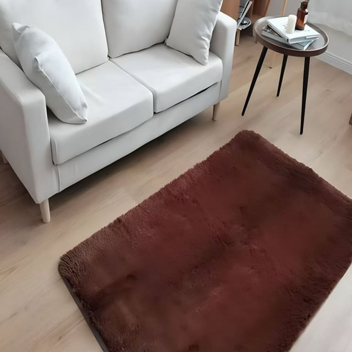 GENERICO - Alfombra peluda Suave 180 x 200 cm Primera Calidad Café