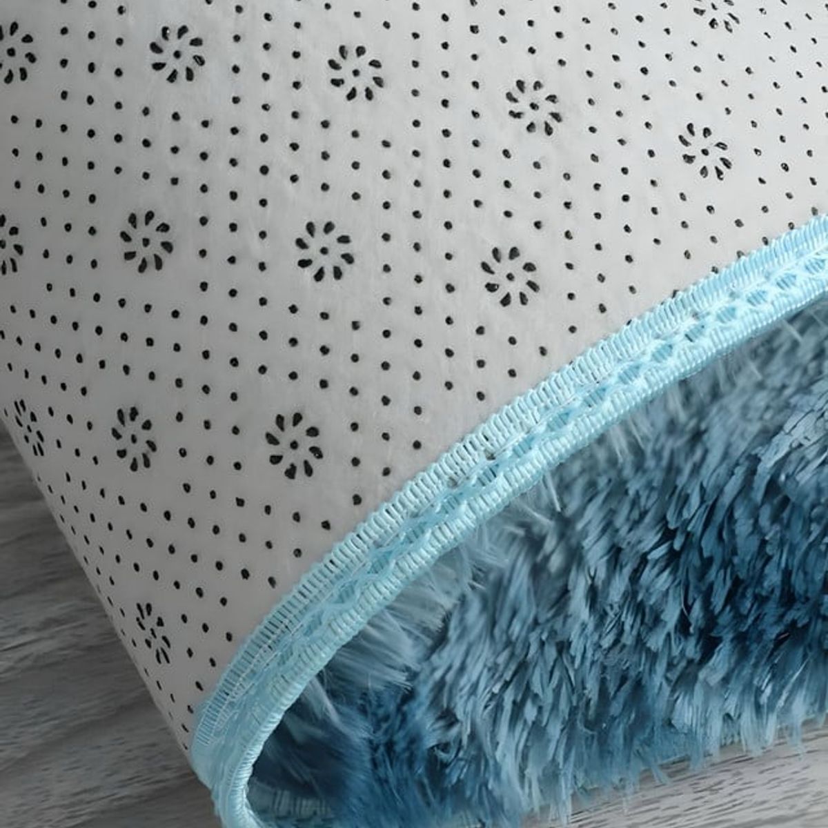 GENERICO - Alfombra peluda Suave 180 x 200 cm Primera Calidad Azul Jaspeado