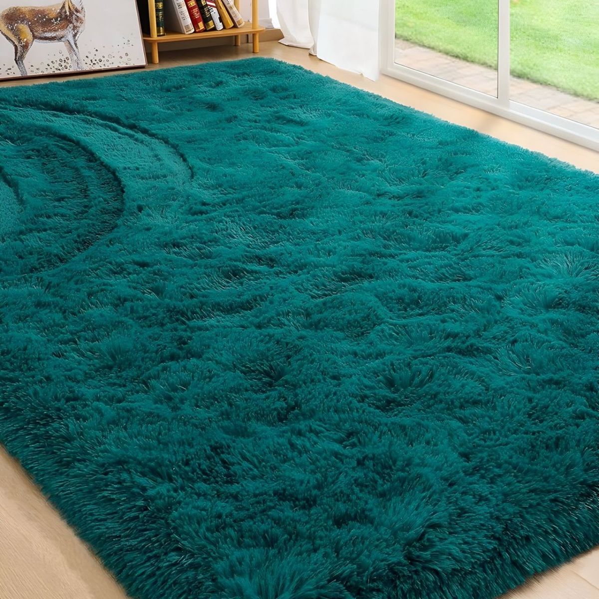 GENERICO - Alfombra peluda Suave 240 x 200 cm Primera Calidad Turquesa