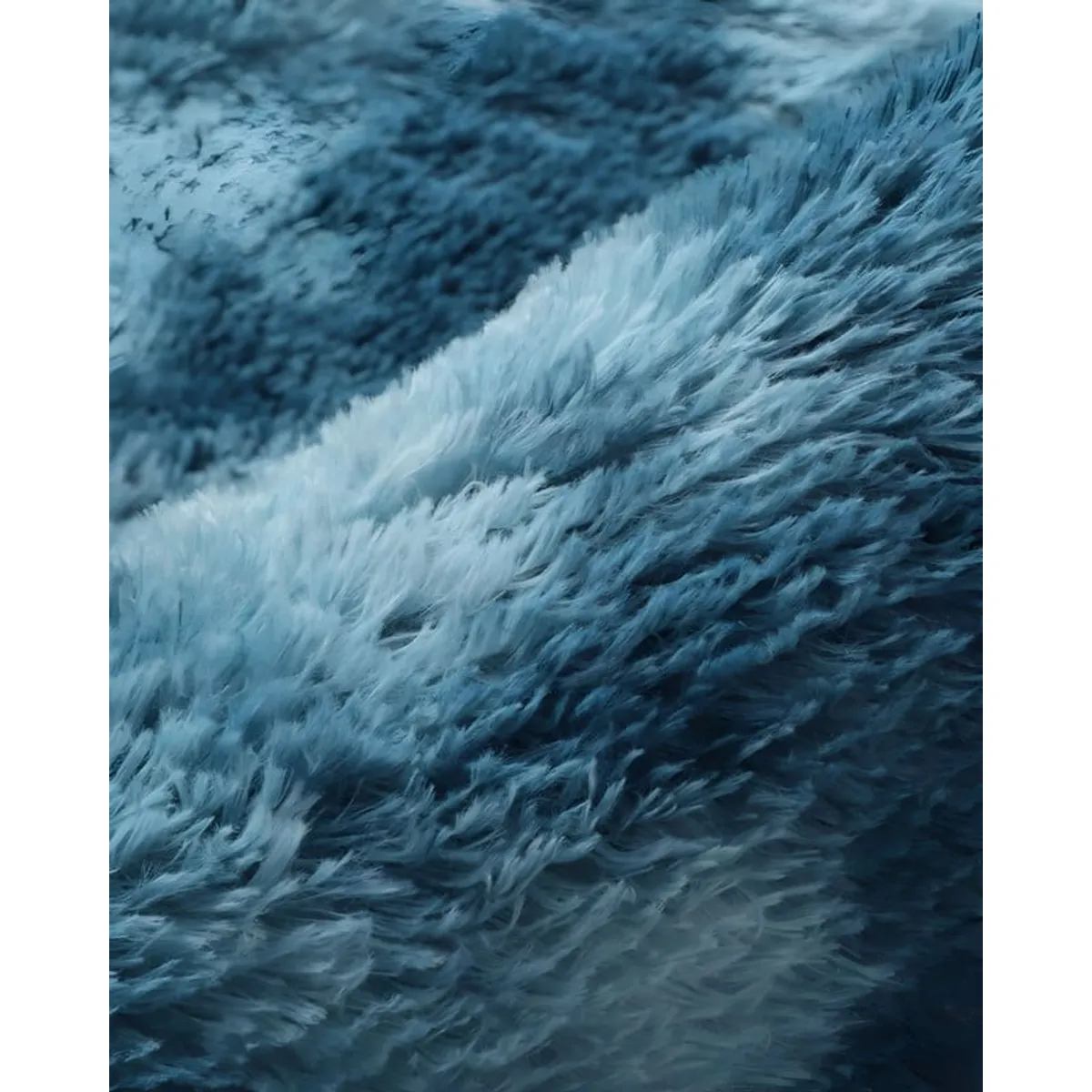 GENERICO - Alfombra peluda Suave 240 x 200 cm Primera Calidad Azul Jaspeado